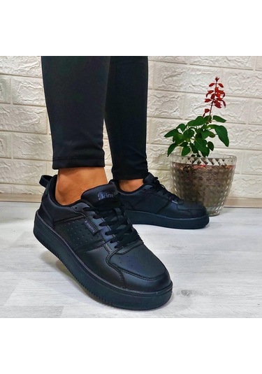 Kinetix Enner Pu Siyah Comfort Fuspetli Atom Sneaker Spor Ayakkabı 001