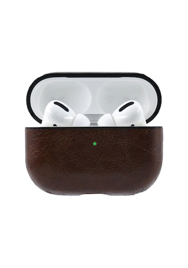 Kangvka Airpods Pro İçin Deri Koruyucu Kılıf - Koyu Kahverengi - Dayanıklı Pc+pu Malzeme - Kolay Kurulum