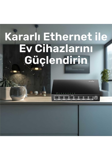 Cudy Fs108 8port 10/100mbps Duvar Montajlı Metal Masaüstü Switch