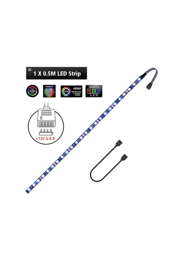 Epistar 12v Rgb Led Şerit 4pin Pc Başlığı 5050 Bilgisayar Kasası Için Mavi 0-5w