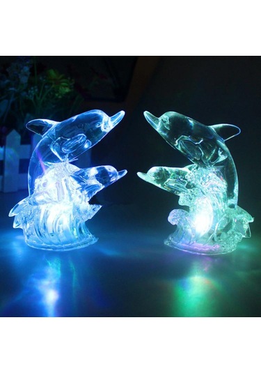 Sevimli Yunus 7 Renk Led Gece Lambası Dekorasyon Gece Lambası Çocuklar Çocuklar Hediye