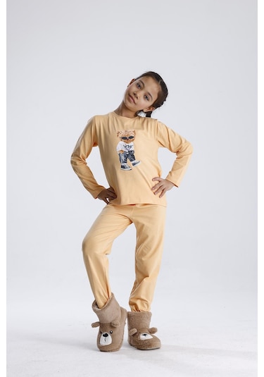 Baskılı Pijama Takımı Yavruağzı