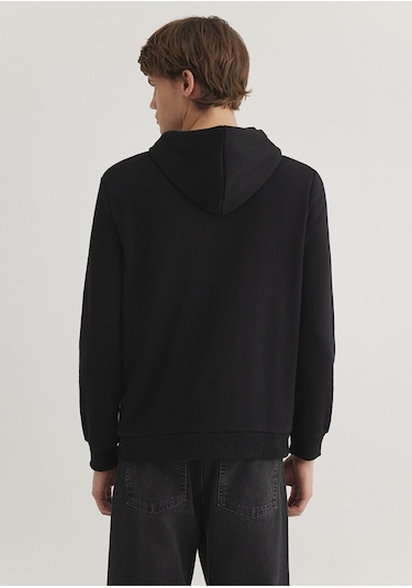 Mavi - Mavi Logo Baskılı Kapüşonlu Siyah Sweatshirt 0611721-900 Siyah