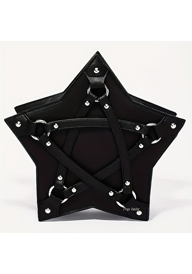 Siyah Yıldız Şekilli Omuz Çantası, Siyah