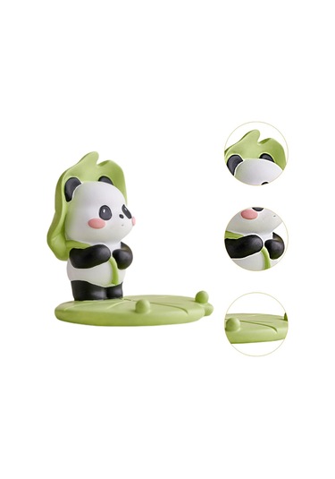 Homyl Panda Telefon Standı Dekoratif Hayvan Heykeli Odası Dekor 9,2cmx9,2cmx9cm