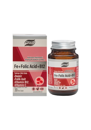 Demir Folik Asit Vitamin B12 Vitamin C 30 Tablet + D3 K2 C 60 Tablet