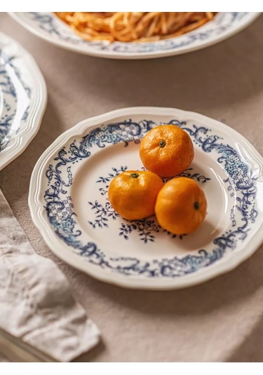 Roomi Desenli, Antik Tarzda Seramik Tatlı Tabağı 17 Cm 202452394 Beyaz