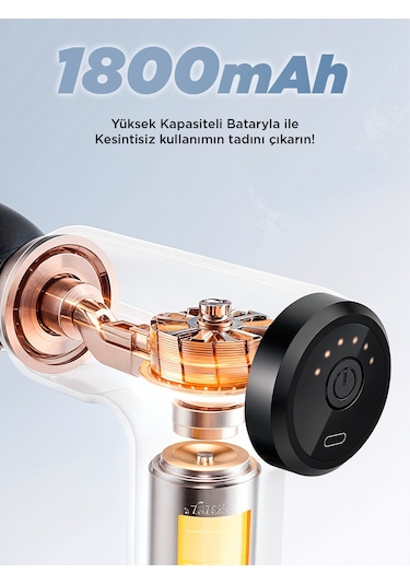 Auhma AMG6 Yüksek Tork Motor 6 Kademeli Derin Doku Masaj Tabancası - Siyah