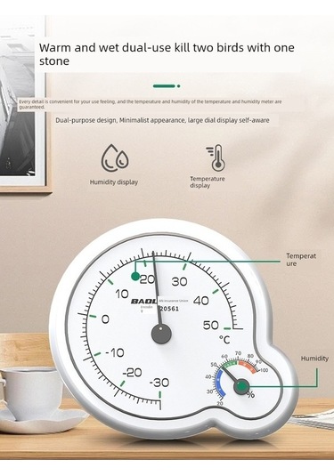 Trendooze Minimalist Beyaz İç Ortam Higrometre - 10 Kancalı Um57478-4