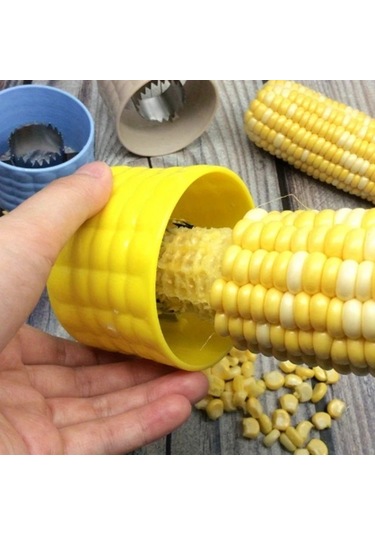 Sunshine011 2 Adet Parlak Sarı Mısır Soyma Aleti - Verimli Mısır Ayıklayıcı Ve Tane Çıkarıcı, Dayanıklı Mutfak Gereci Sarı