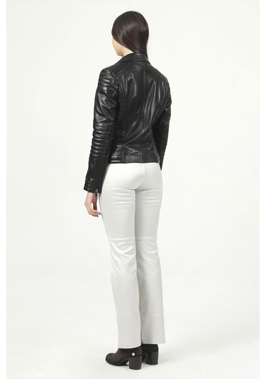 Dericlub Yb-2164 Gerçek Deri Kadın Mont Siyah