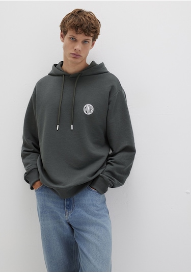 Mavi - Mvjns Logo Baskılı Kapüşonlu Yeşil Sweatshirt 0611786-71598 Yeşil