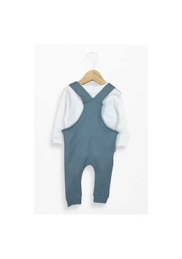 Kidskingdom Mavi Renk Erkek Bebek & Çocuk Pamuklu 2 Parça Tulum Mavi