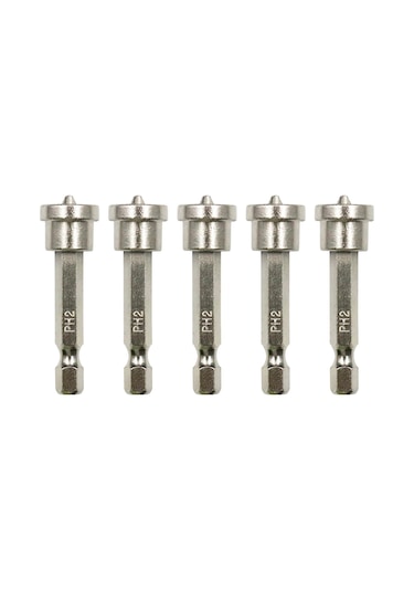 Geeroyoo 5'li Manyetik Alçıpan Vidalama Uç Seti - Derinlik Ayarlı, Kaymaz Phillips Ph2 Uçlar