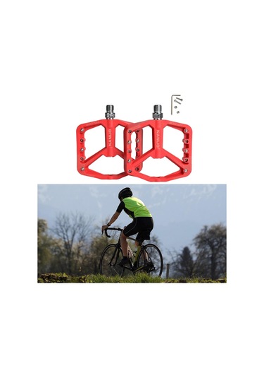 Dolıty Dağ Bisikleti Pedalları Mtb Bisiklet Düz Kırmızı