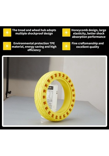 Xiaomi M365 / Pro / 1s / Pro 2 Elektrikli Scooter Amortisör Sönümleme Lastiği İçin 8.5inç Kauçuk Petek Lastik - Yeşil