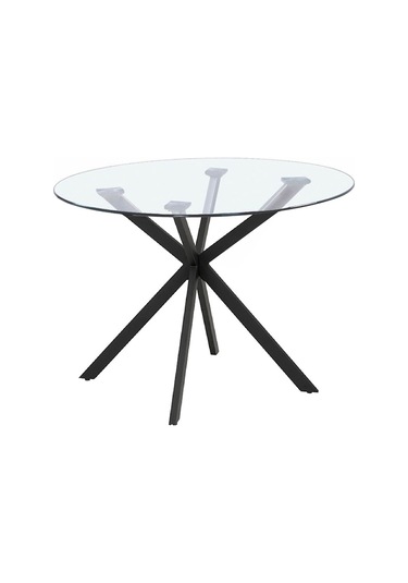 Zalika Siyah Metal&cam Yuvarlak Yemek Masası