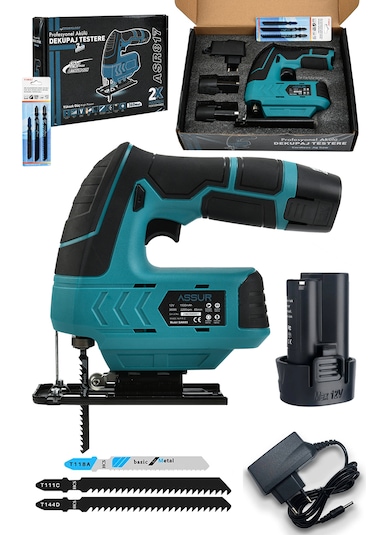 Assur ASR817 12V Çift Akü Dekupaj Testere Mavi