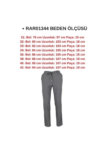 Erkek Jogger Pantolon Bel Bağcıklı Regular Rar01344 Gri