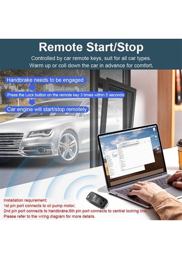 Ulzyvf Uzaktan Tek Sistemi Motor Kiti Kilidi Kapı Düğmeli Başlatma/durdurma Araba Alarmı Kw