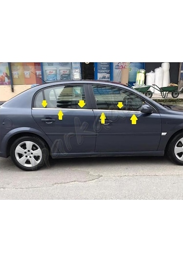 Opel Vectra C Krom Cam Çıtası 2002-2009 4 Parça Paslanmaz  Çelik