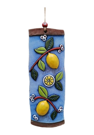 Özel Tasarım Seramik Limon Ağacı Dekoratif Duvar Süsü Ev Bahçe Duvar Dekorasyon