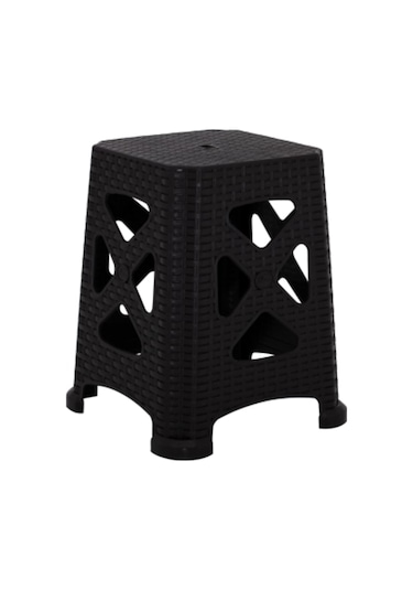 4 - 6 Adet Elit Rattan Efektli Plastik Tabure Bahçe Taburesi