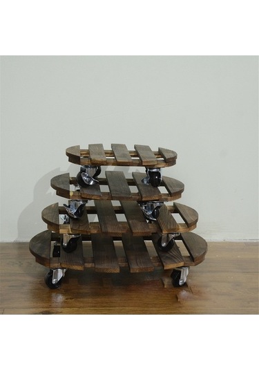 Trendooze Yuvarlak Tekerlek Tabanı, Stand Saksısı Saksısı Evrensel Çiçek Çiçek Ahşap A Ub