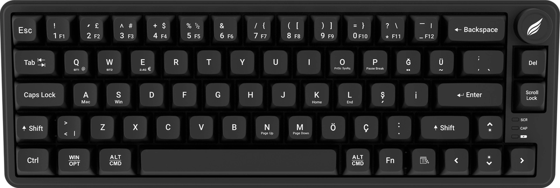 Hawk Gaming Hk251 Membrane Rgb Kablosuz/bluetooth Siyah %65 Türkçe Gaming Klavye