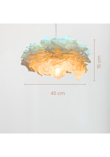 Cloudy Tasarım İtalyan Kağıt Beyaz Sarkıt Avize Beyaz