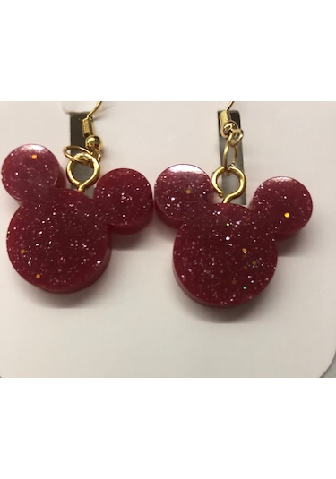 Lim10lubahce Kırmızı Simli Figürlü Küpe Kırmızı