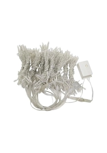 Buffer 8 Fonksiyonlu 200 Led 10 Saçak Şerit Led 2x2 Perde İp Led Gün Işığı Renk