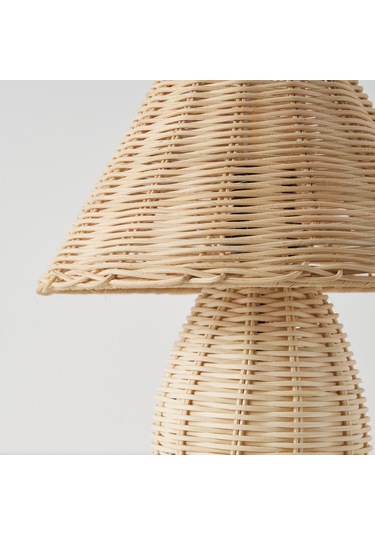 Sollın Rattan Hasır Abajur Masa Lambası Hasır