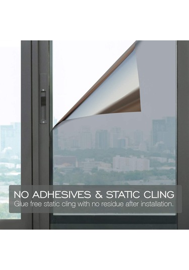 Neevoyu Gece Siyahı Tek Yönlü Gizlilik Filmi - 0.9m Genişlik - Uv Engelleme Ve Isı Yalıtımı - Elektrostatik Kurulum - Pencereler İçin