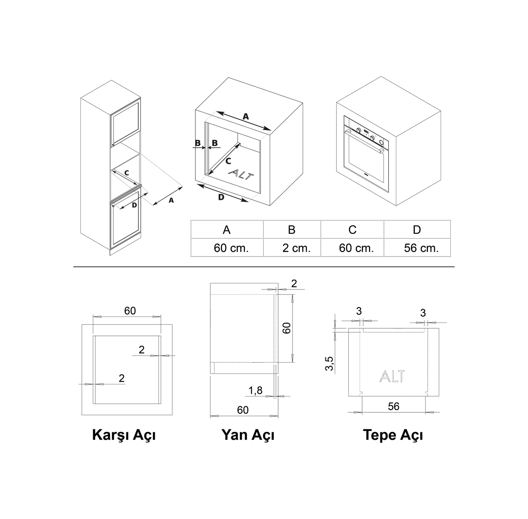 Simfer 8245 11 Fonksiyon Steam Master Ankastre Fırın Beyaz Cam Dijital