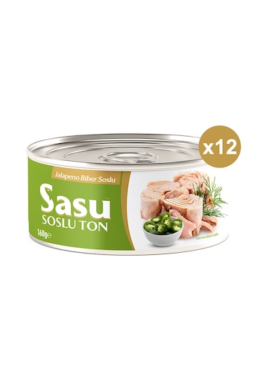 Sasu Jalapeno Biberli Ton Balığı Bütün Dilim 12 x 160 G