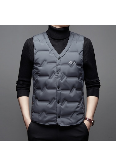 Erkekler İçin Sonbahar Ve Kışlık Aşağı Yelek Gri