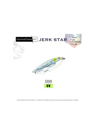 Nanıwaosakashı Jerkstar 70mm 5.2g Maket Balık