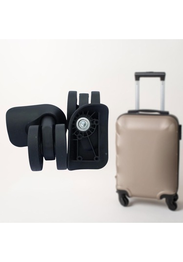 Suntek 2x Bagaj Tekerleği Esnek Sessiz Güçlü Taşıma Siyah