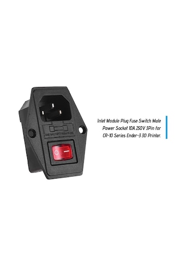 Dancemonkey Cr-10 Ender-3 3d Yazıcılar İçin 10a 250v Güç Modülü Sigortalı Anahtarlı