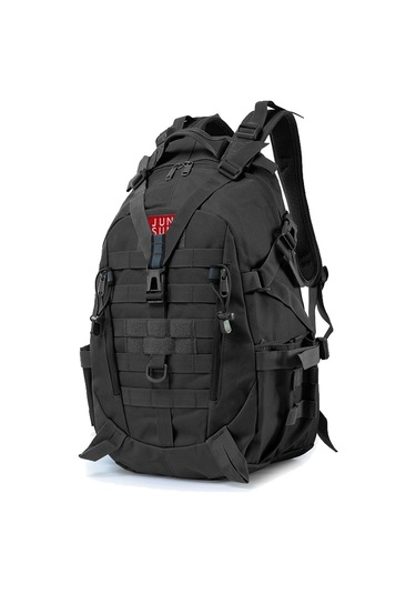 Junsunmay J012 25l Yansıtıcı Şeritli Su Geçirmez Doğa Sporları Molle Sırt Çantası Sırt Çantası Siyah