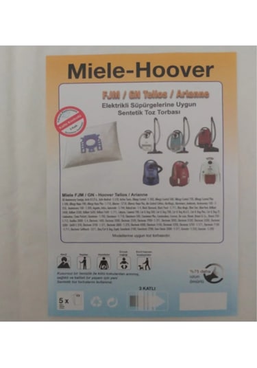 Hoover Uyumlu Elektrikli Süpürge Toz Torbası 5 Adet
