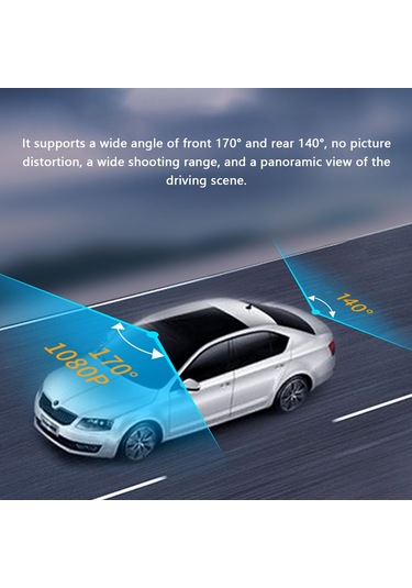 Gajeena "4 İnç Çift Kameralı Araç Kamerası - 1080p Gece Görüşlü, Park Modu, G-sensörlü, Geniş Açı Kayıt"