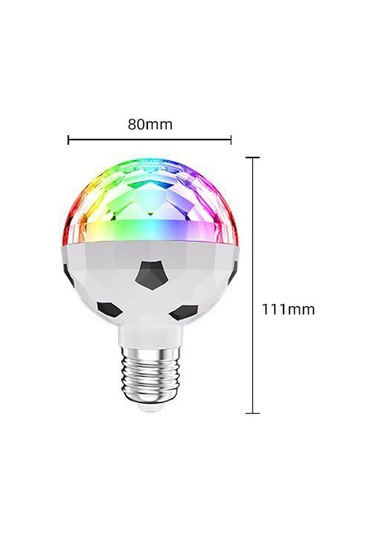 Sones Zqmqd-001 6 Led'li Renkli Döner Işık Magic Ball Atmosfer Işığı, Özellik: Beyaz+evrensel Tutucu Çok Renkli