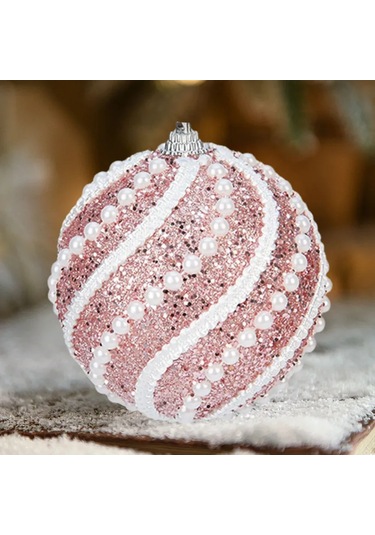 Monyee 8 Cm Renkli Noel Topu Seti, 2 Adet Abs Plastik, Işılda Parlayan Zirh Ve Boncuk Dekorasyonu, Noel Ve Yeni Yıl Dekorasyonu