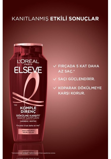 L'Oréal Paris Elseve Komple Direnç Dökülme Karşıtı Bakım Şampuanı 3 x 300 ML