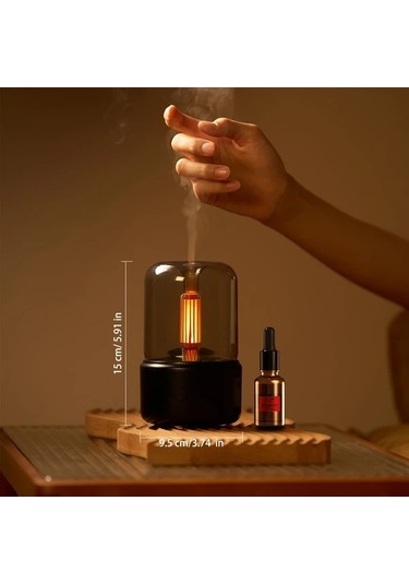 Techbloom Senbowe Taşınabilir Usb Nemlendirici Ve Mum Aromaterapi Black 406oz Sessiz Otomatik Kapanma Kompakt Tasarım