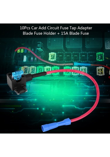 Lemestar 10'lu Set Mavi Mini Sigorta Alıcı + 15a Sigorta Levhası - Mevcut Ve Yeni Devreyi Korur, Kabloyu Kesmeden Fuse Kutusuna Kolay Bağlantı Sağlar 15