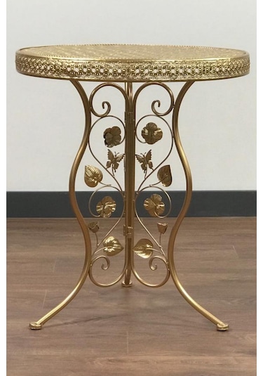 Bahçe balkon oturma takımı, ferforje masa sandalye takımı (gold) Altın