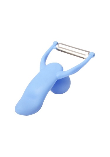 Erkek Şekilli Meyve Sebze Mutfak Bıçak Soyucu Dayanıklı Abs Saplı Mavi Diğer